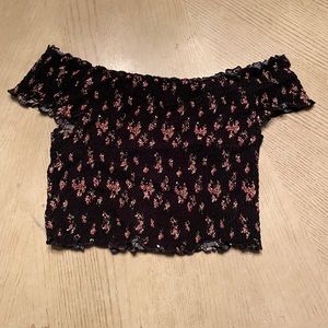 Elastic gingham crop top